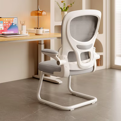 Modern Ergonomic Office Chair With Mesh Backrest Adjustable Arms And Home Office Setup 3d model