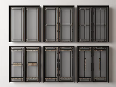 New Chinese-style sliding door 3d model New Chinese-style sliding door 3d model