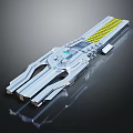 Futuristic Water Transport Vehicle With Sleek Silver Exterior And Yellow Accents