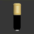 Professional Golden Microphone With Black Base And Metallic Mesh Top