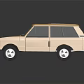 Yellow Classic Land Rover Model Car With Retro Design And Shiny Exterior