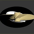Elegant Golden Flower Shaped Trophy With Black Base And Transparent Section