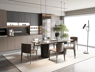 Modern Style Restaurant 3d model