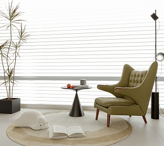 Modern Leisure Chair Single Sofa Side Corner Venetian Blinds 3d model