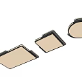 Modern Sleek Ceiling Light with Square Round Shapes Minimalist Metal Frame LED Lighting