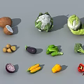Assorted Fresh Vegetables Including Potatoes Cauliflower Cabbage Eggplant Broccoli Bell Peppers And Corn