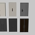 Modern Double Doors With Various Colors Textured Surfaces And Handle Designs 3d model