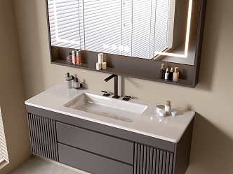 Modern Bathroom Cabinet Bathroom Counter Basin Bathroom Decoration Mirror Cabinet Sink 3d model