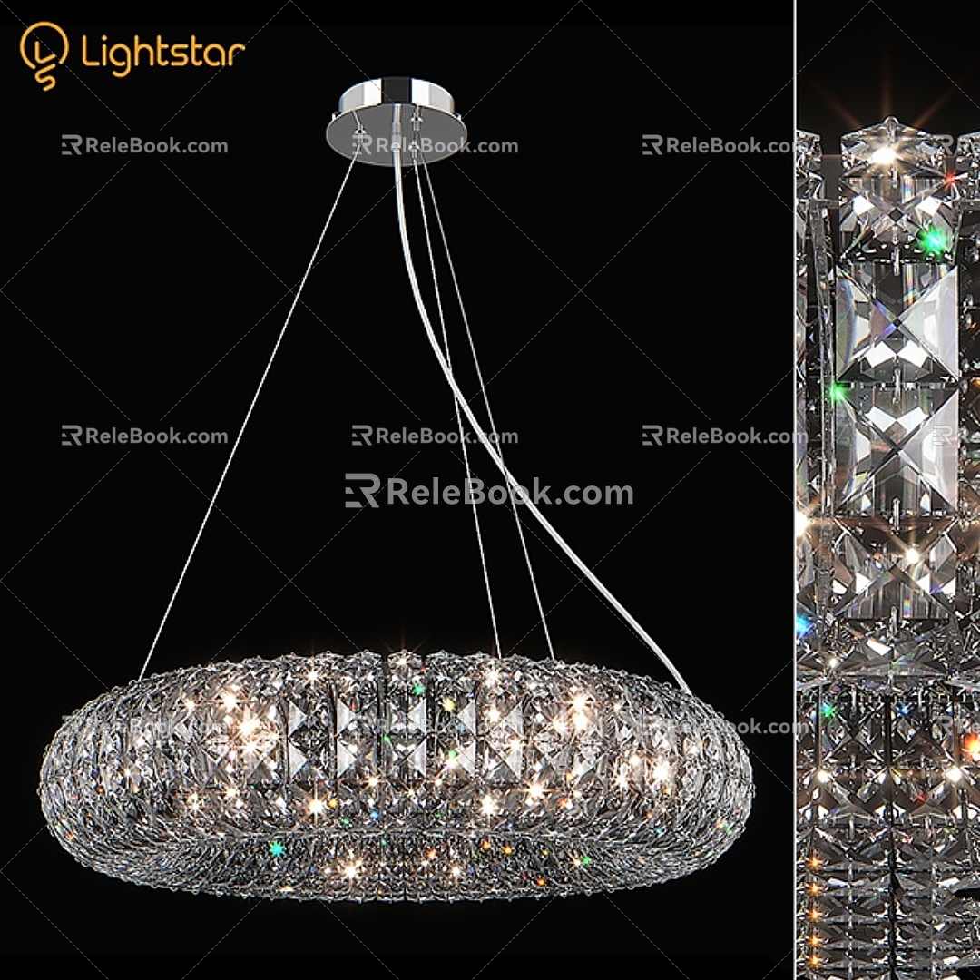 Modern chandelier Lightstar Onda crystal glass swarovski 3d model