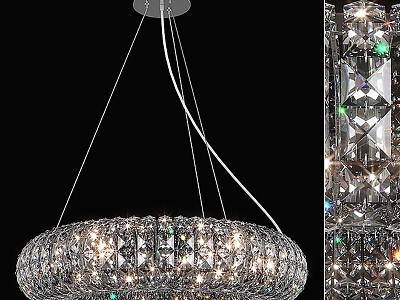 Modern chandelier Lightstar Onda crystal glass swarovski 3d model