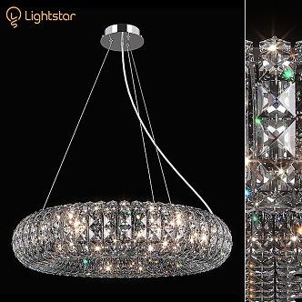 Modern chandelier Lightstar Onda crystal glass swarovski 3d model