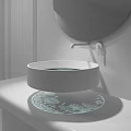 Modern Bathroom Sink With Intricate Lotus Patterns And Clear Water Reflection