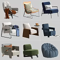 Single Seater Sofas In Various Styles And Colors For Modern Living Spaces 3d model
