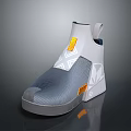 Modern High Top Sneaker Featuring Gray Color And Futuristic Details