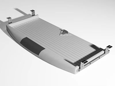 Practical Household Metal Tray Featuring Striped Surface And Black Section 3d model