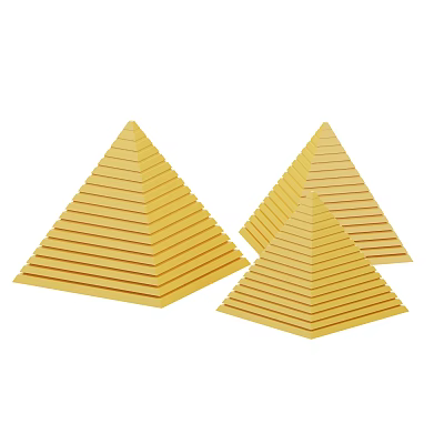 Modern Cartoon Building Pyramid Cartoon Pyramid 3d model