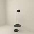 Modern Black Floor Lamp With Small Round Table And Stable Base Design 3d model