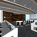Modern Command Center Monitor Command Hall 3d model