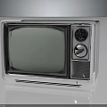 Vintage Electronic TV Set With Classic Silver Frame Analog Dials And Control Knobs 3d model