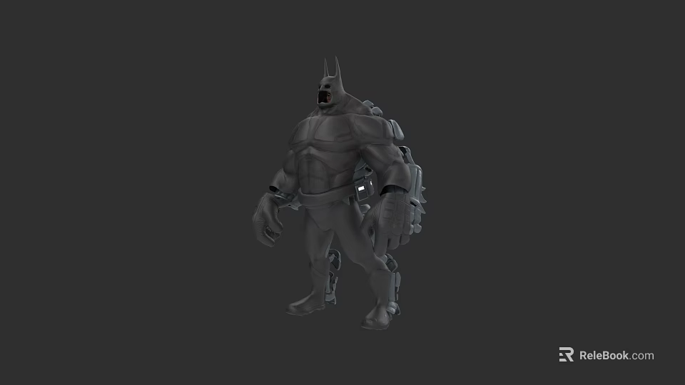 Game Movie Character 3D Model Muscular Build Bat Like Ears Open Mouth Mechanical Arms 3d model 