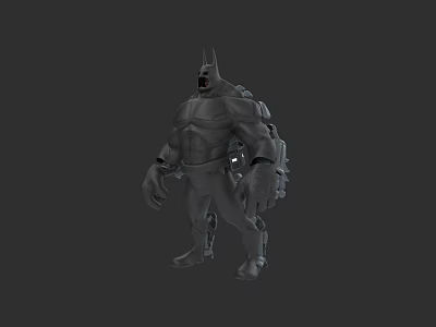 Game Movie Character 3D Model Muscular Build Bat Like Ears Open Mouth Mechanical Arms 3d model