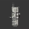 Complex Industrial Tower Equipment With Multi Level Platforms And Antenna Arrays