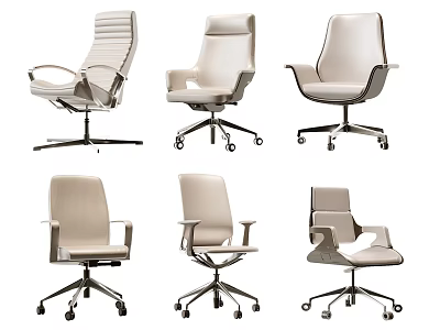 Stylish Various Modern Office Chairs With Swivel Bases And Adjustable Ergonomic Designs 3d model