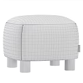 Cozy Brown Plush Ottoman With Sturdy Wooden Legs For Living Room