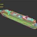 Luxury Modern Cruise Ship Exterior With Deck Pool Blue Accents And Green Details
