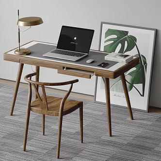 Modern NATUZZI Office Desk and Chair Computer Desk and Chair 3d model