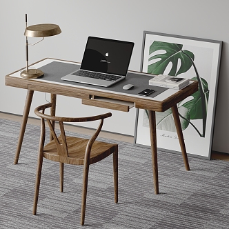 Modern NATUZZI Office Desk and Chair Computer Desk and Chair 3d model