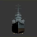 Accurate Detailed Military Warship 3D Model With Naval Equipment And Structure