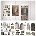 Stylish Foyer Hallway With Wardrobe Storage Cabinets Hanging Coats And Decorative Shelves