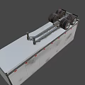 White Cargo Trailer With Stained Metal Surface And Dual Wheels