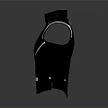 Futuristic Black Sleeveless Vest With Central Zipper And White Accent Lines
