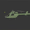 Modern Green Helicopter Design With Rotor Blades Yellow Tips And Cockpit