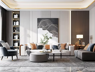 Light Luxury Living Room 3d model