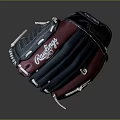 Professional Baseball Glove With Blue Red Design Braided Texture And Stitching Details