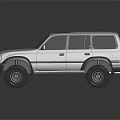 Silver Toyota Off Road SUV with Large Tires High Ground Clearance and Roof Design