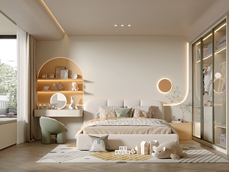 Cream Children's Room Modern Children's Room 3d model