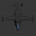 Futuristic Sci Fi Aircraft Design With Gray Body Blue Cockpit And Streamlined Wings