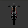 Red and Black Modern Motorcycle With Sleek Body And Rugged Off Road Tires