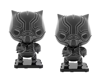 Black Panther Funko Pop Vinyl Figures With Masked Design And Base Stand 3d model