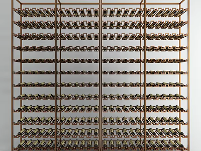 Modern Wine Cabinet With Multiple Layers And Metal Frame For Organized Wine Storage 3d model