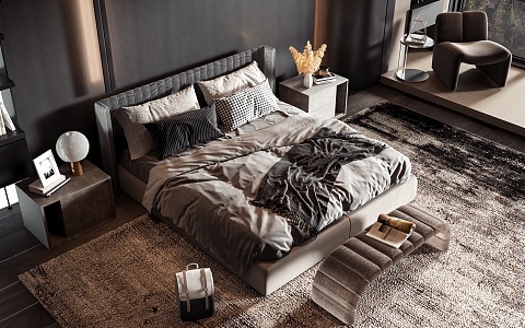 Style Commodity Bed 3d model