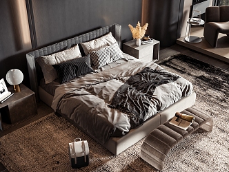 Style Commodity Bed 3d model