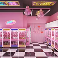 Pink Themed Specialty Store Featuring Flower Adorned Walls Colorful Balloons and Product Displays