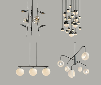 Modern chandelier combination 3d model