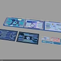Multiple Architectural Design Layouts With Blue White Sections And Detailed Plans