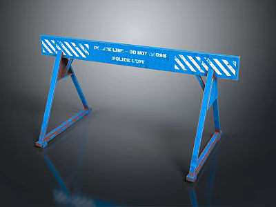 Blue Industrial Support Stand With White Stripes Length 1000mm Load Capacity 1.5 Ton 3d model